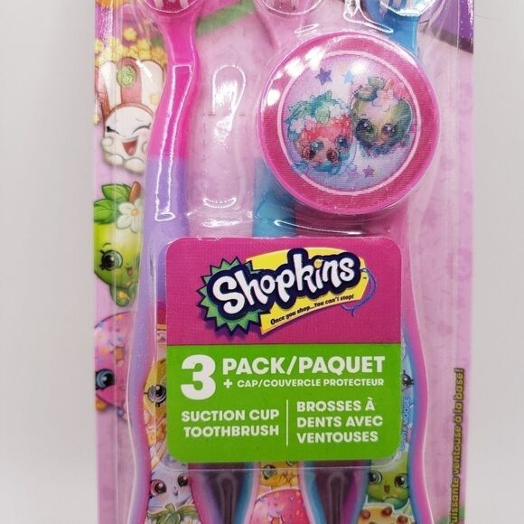 SHOPKINS kids standing toothbrush with suction stand brush cover - Picture 2 of 3
